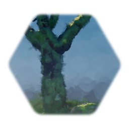 Realistic dead three with rocks and grass