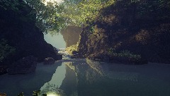 Waterfall, river Refection