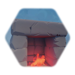 Stone fireplace