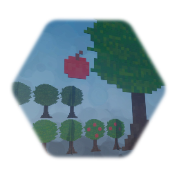 Thin Retro Tree/Red Apple