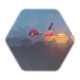 Spoopy cupcakes + pokeball cupcake