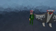 Green guy's Halloween costume