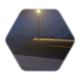 Street Floor With Bright Street Lamps