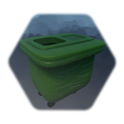 Green plastic bin