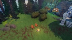 Forest Camp by Waterfall