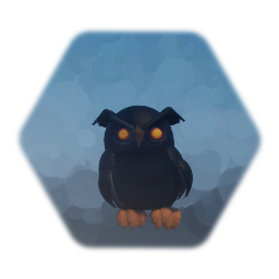 Owl - Large Black Halloween Decoration Sculpture