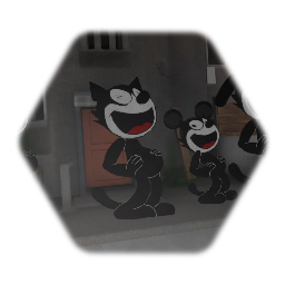 Cartoon cat and friends