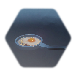 Frying pan with egg