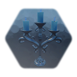 Candelabra, Silver and Blue