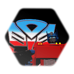 Optimus Prime (with gun and Health bar)