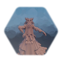 Cat statue puppet try