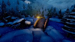 Snowy Mountain Scene