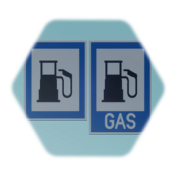 Gas station - road sign