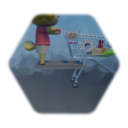 Isabelle uses a shopping cart designed for short people