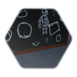 Basic Chalkboard with doodles, chalk & eraser