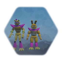 Glamrock Fredbear and Glamrock Springbonnie