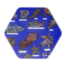 Pixel art Fishs & sea Invertebrates Collection