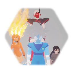 Ice Devin.exe,Dark Sally,Fire Wednesday Addams, and Supreme C.P