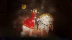 Knight crossing the darkness.