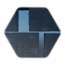 Weathered block wall