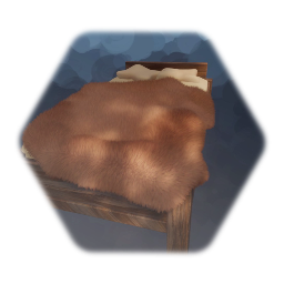 Rustic Bed with Pelt v2