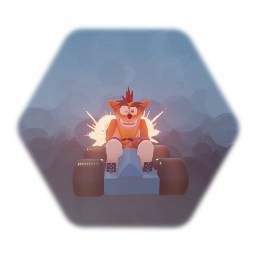 Crash bandicoot in a go kart with CTR mechanics