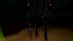 Siren head in a city