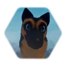 Remix of German shepherd dog puppet