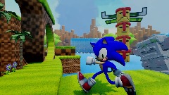 Sonic running through Green hill.