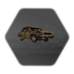 Old beaten sedan