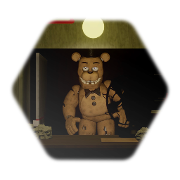 Fnaf 2 render: Withered freddy in the hall