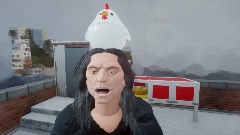Oh hi mark but he has a chicken on his head