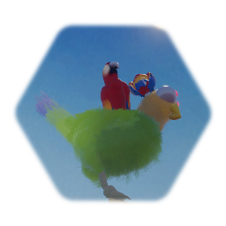 Parakeet Puppet Possessed by Parrots