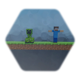 Minecraft Steve puppet and creeper