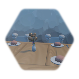 Human Bones Dining Table With Brain Food