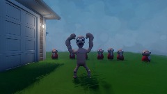 Naked man runs out side