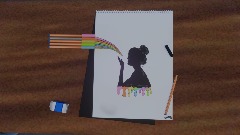 Silhouette Lady Painting