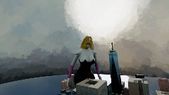 Giantess Gwen Stacy In New York City with spiderman