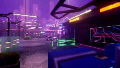 Cyberpunk city scene