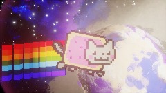 Nyan cat but he freaking dies