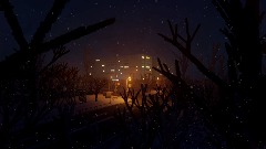 Winter night in russian provincial city Tumen