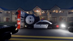 Thomas on police car (ant man sceane)