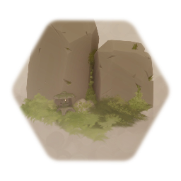 Cliff with grass and light