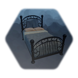 Bed Black Metal Frame 2 less Detail