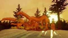 Some Diplodocus drinking water