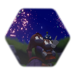 Cream and Vanilla  watching fireworks