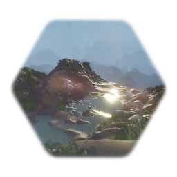 Rock, water,mud and grass