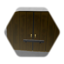 Barred wooden door