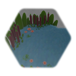 Pond with river entrance