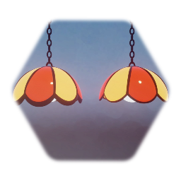 Flower Shaped Stain Glass Chandelier Yellow Brown 1